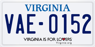 VA license plate VAE0152