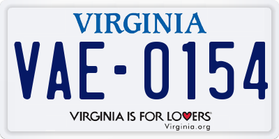 VA license plate VAE0154