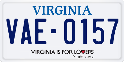 VA license plate VAE0157