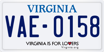 VA license plate VAE0158