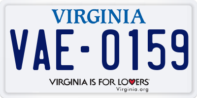 VA license plate VAE0159