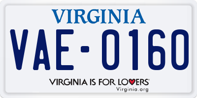 VA license plate VAE0160