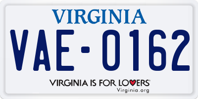 VA license plate VAE0162