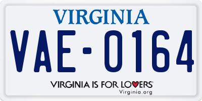 VA license plate VAE0164