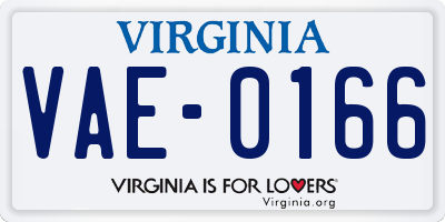 VA license plate VAE0166