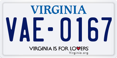 VA license plate VAE0167