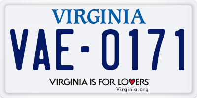 VA license plate VAE0171