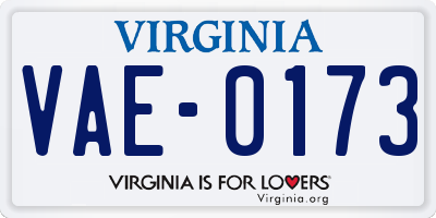 VA license plate VAE0173