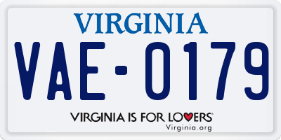 VA license plate VAE0179