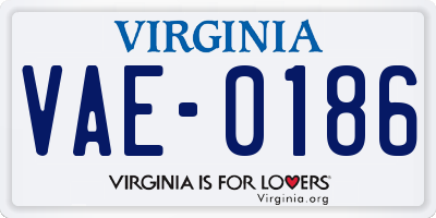 VA license plate VAE0186