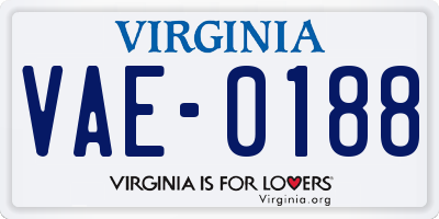 VA license plate VAE0188