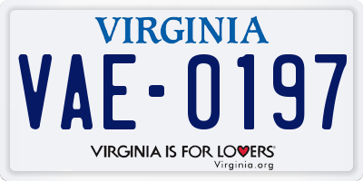 VA license plate VAE0197