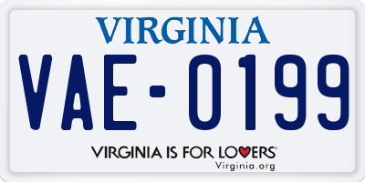 VA license plate VAE0199
