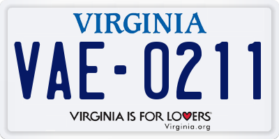 VA license plate VAE0211