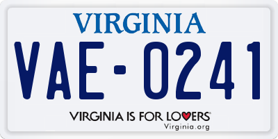 VA license plate VAE0241