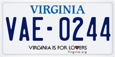 VA license plate VAE0244