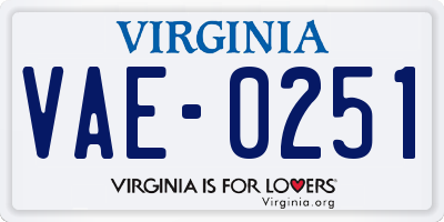 VA license plate VAE0251