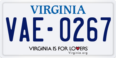 VA license plate VAE0267
