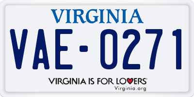 VA license plate VAE0271