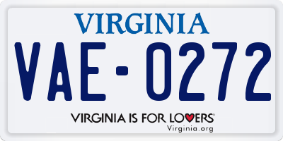 VA license plate VAE0272