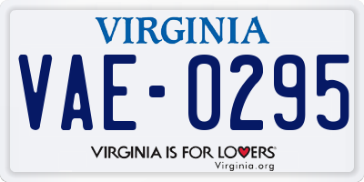 VA license plate VAE0295