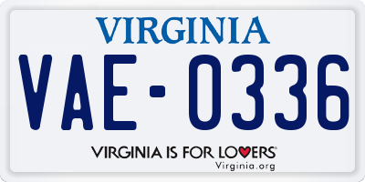 VA license plate VAE0336