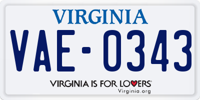 VA license plate VAE0343