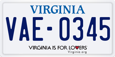 VA license plate VAE0345