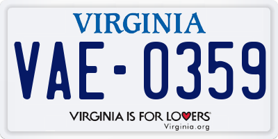 VA license plate VAE0359