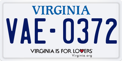 VA license plate VAE0372