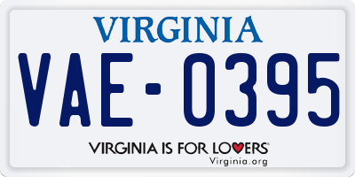 VA license plate VAE0395