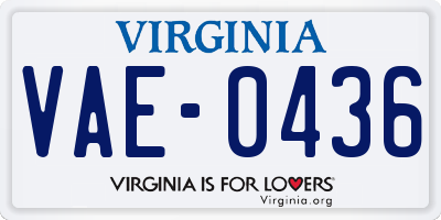 VA license plate VAE0436