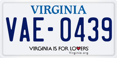 VA license plate VAE0439