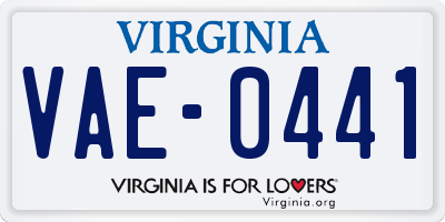VA license plate VAE0441