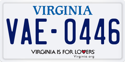 VA license plate VAE0446