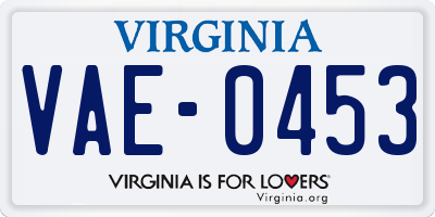 VA license plate VAE0453