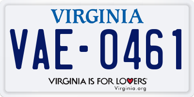 VA license plate VAE0461