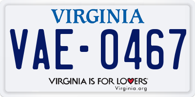 VA license plate VAE0467