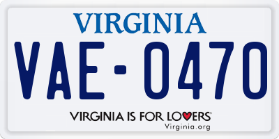 VA license plate VAE0470