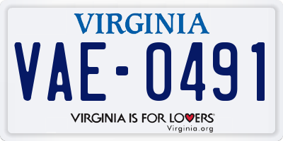 VA license plate VAE0491
