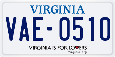 VA license plate VAE0510