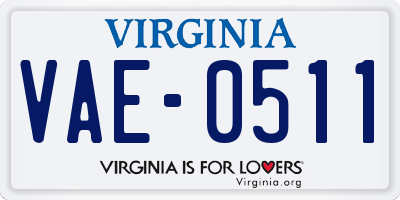 VA license plate VAE0511