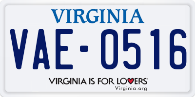 VA license plate VAE0516
