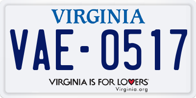 VA license plate VAE0517