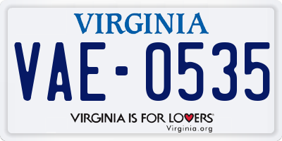 VA license plate VAE0535