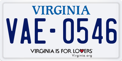 VA license plate VAE0546