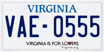 VA license plate VAE0555