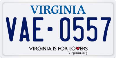 VA license plate VAE0557