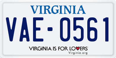 VA license plate VAE0561