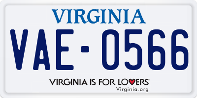 VA license plate VAE0566